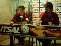 Andr Lima and Orlando Duarte during the press conference (Photo courtesy www.futsal.com.pt)