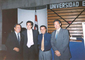 Foto: Olman Vega (FUTSAL CR President), Javier Lozano, Roberto Sand (tech. director of the FUTSAL CR) and Enrique Hernando ...