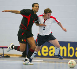 England in action against Belgium in their first ever home Futsal international ...