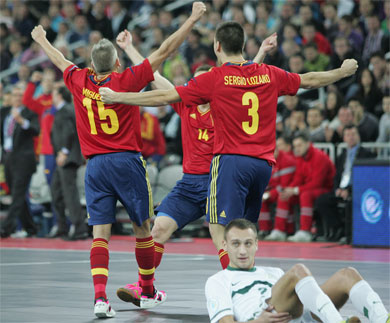 Miguelin, Alemao and Lozano, spanish delight (Photo courtesy: Kenji Zama - Futsal Magazine Pivo!)
