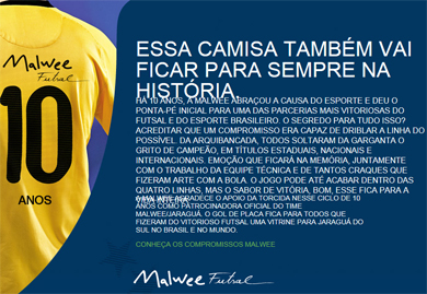 Para sempre na historia: Malwee Futsal (Photo courtesy: CBFS)