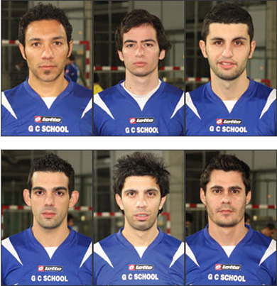 The magnificent six international players ok G.C. School (Photo courtesy: Yiannis Vakis - Cyprus Futsal)<br><br>
