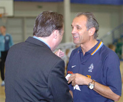Vic Hermans (right) here in talks with Mihaly Kozma (Photo courtesy: Gabor Suti)