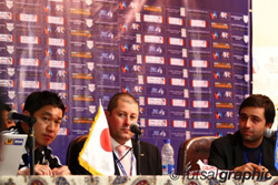 During an Adil Amarante press conference (Photo courtesy: Futsal Graphics)