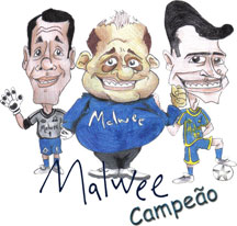 Bag, Ferretti and Falcao can celebrate!  - Drawing by: Caio Stachi Boracini (caiuaestaca@hotmail.com) - Special thanks to Marcos Diniz - www.futsal.com.br