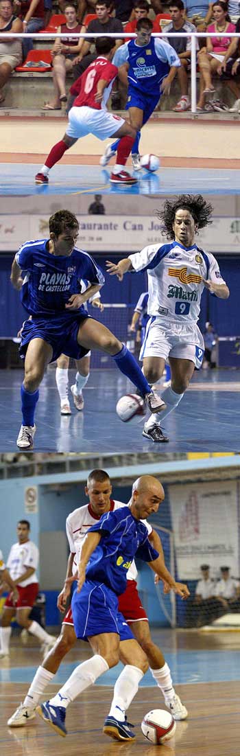 Photo 1: Garcia Sanjuan (Benicarl) vs Tatu (Caloto) - Photo 2: Fali (Playas) vs Thiago (Marfil) - Photo 3: Riquer (Azkar Lugo) vs Rafa Munoz (Mir Martorell) (Photo courtesy LNFS)
