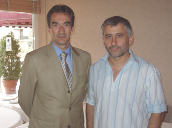 Javier Lozano and Paulino Rentero in the Ciudad del Futbol de Las Rozas (Photo courtesy: Unin Deportiva Las Rozas - Boadilla)
