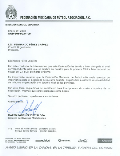 2 Congreso de Futsal Internacional - Note from the Mexican Federation