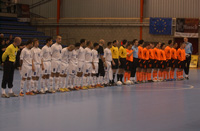 Teams before the match: Netherlands vs Israel (Photo http://www.ekfustalhasselt.be)