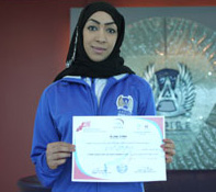 Making a mark: Sara Abdulrahman al-Dossari (Photo courtesy: Gulf Times)