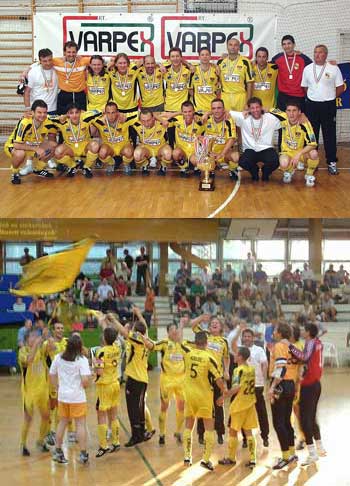 Rubeola can celebrate the second title! (Photo courtesy Kriszta Varga and www.futsal.hu)