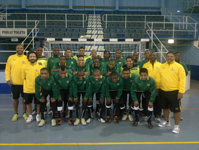 South African National Team working in the Wembley Sports Complex in Turffontein, waiting for Zimbabwe (Photo courtesy: SAFA)