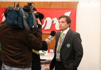 Paulo Fernandes during an interview (Photo courtesy: Sporting CP Official Web Site)