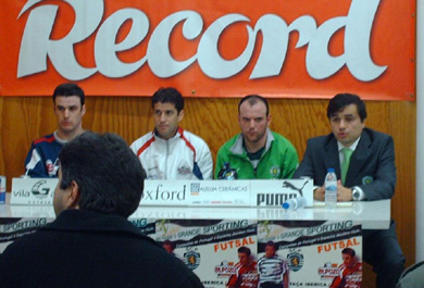 Press conference, from the left: Joel, Duda, Zezito and Paulo Fernandes (Photo courtesy: Sporting CP Official Web Site)