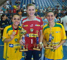 Vanessa, Jozi and Lu celebrating the 4th brazilian title! (Photo courtesy: CBFS)